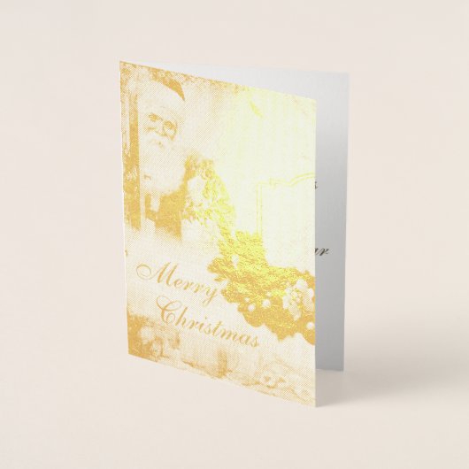 メリーエレガントクリスマスクロースヴィンテージ実在 箔カード (正面)