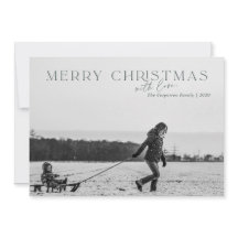 メリーエレガントクリスマスグリーンフォトカード