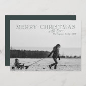 メリーエレガントクリスマスグリーンフォトカード シーズンカード (正面/裏面)