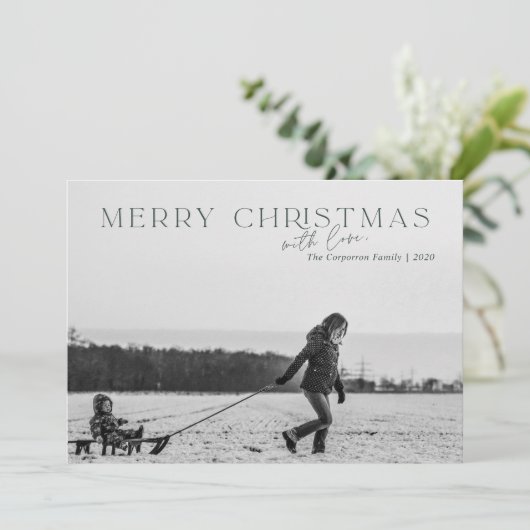 メリーエレガントクリスマスグリーンフォトカード シーズンカード (スタンド正面)