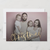 メリーエレガントクリスマスグリーンプレイド&写真 シーズンカード (正面)