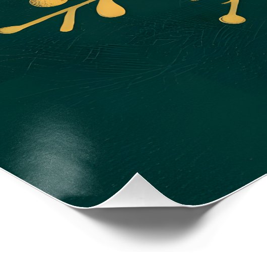 メリーエレガントクリスマススクリプトタイポグラフィフローラ ポスター (コーナー)