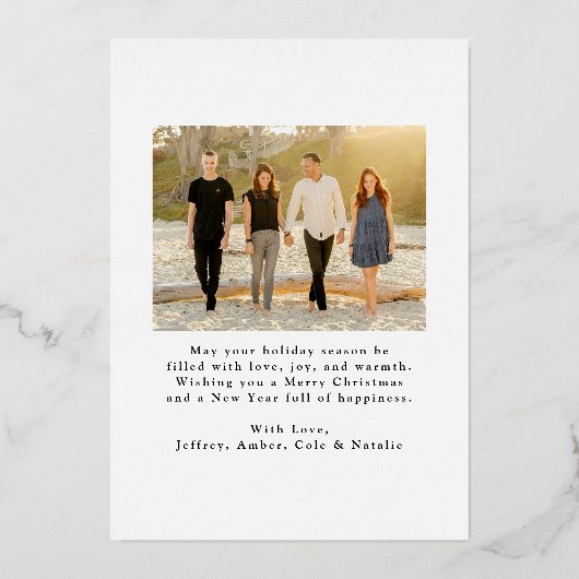 メリーエレガントクリスマススクリプト2写真 箔シーズンカード (裏面)