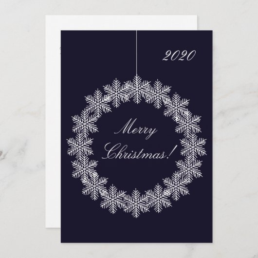 メリーエレガントクリスマススノーフレークリースオーナメント シーズンカード (正面/裏面)
