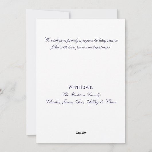 メリーエレガントクリスマススノーフレークリースオーナメント シーズンカード (裏面)