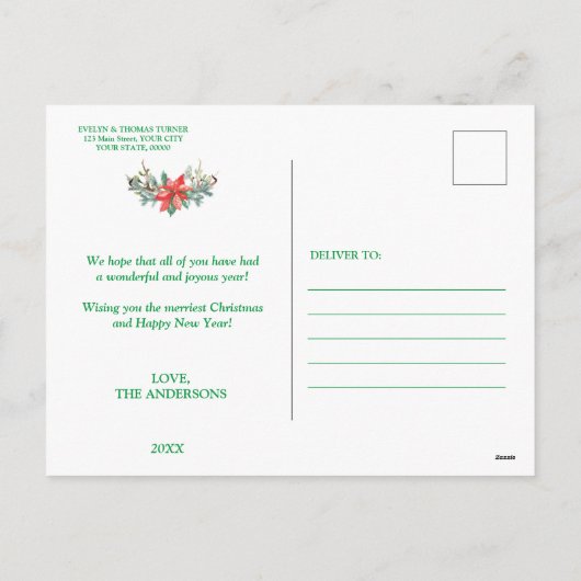 メリーエレガントクリスマスタイポグラフィ シーズンポストカード (裏面)