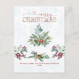 メリーエレガントクリスマスタイポグラフィ シーズンポストカード