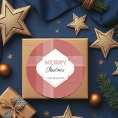 メリーエレガントクリスマスタータンチェックブルゴーニュ ラウンドシール