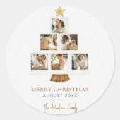 メリーエレガントクリスマスツリーの写真 ラウンドシール (正面)