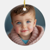 メリーエレガントクリスマスツリー金ゴールドカスタム写真 セラミックオーナメント (裏面)