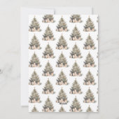 メリーエレガントクリスマスツリー金ゴールドミニマリスト シーズンカード (裏面)