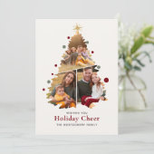 メリーエレガントクリスマスツリー4写真家族ニュース シーズンカード (スタンド正面)