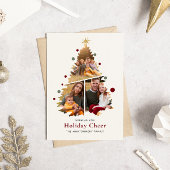 メリーエレガントクリスマスツリー4写真家族ニュース シーズンカード