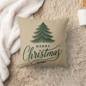 メリーエレガントクリスマスデザイン – 手描きツリーA クッション (ブランケット)