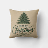 メリーエレガントクリスマスデザイン – 手描きツリーA クッション (裏面)