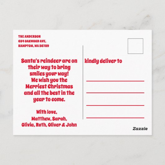 メリーエレガントクリスマストナディアホリデー ポストカード (裏面)