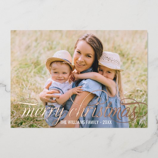 メリーエレガントクリスマスバラ金ゴールドコラージュ 箔シーズンカード (正面)