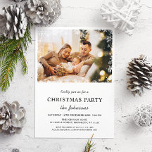 メリーエレガントクリスマスパーティーフォト招待状