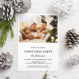 メリーエレガントクリスマスパーティーフォト招待状 シーズンカード