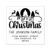 メリーエレガントクリスマスファミリー名差出人住所 セルフインキングスタンプ (デザイン)