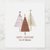 メリーエレガントクリスマスフェスティバルツリーズホリデーシック ワインラベル (シングルラベル)