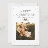 メリーエレガントクリスマスフォトコラージュ雪片  シーズンカード (正面)