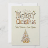 メリーエレガントクリスマスフラットホリデーカード シーズンカード (正面)