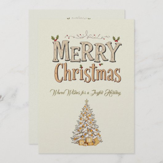 メリーエレガントクリスマスフラットホリデーカード シーズンカード (正面/裏面)