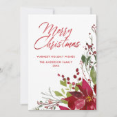 メリーエレガントクリスマスフローラホリデーカード (正面)