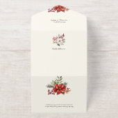 メリーエレガントクリスマスフローラ金ゴールドアーチ2 – 写真 オールインワン招待状 (外側)