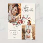 メリーエレガントクリスマスフローラ金ゴールドアーチ2 – 写真 シーズンポストカード (正面)