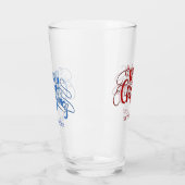 メリーエレガントクリスマスモダンタイポグラフィモノグラム タンブラーグラス (左)