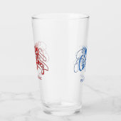 メリーエレガントクリスマスモダンタイポグラフィモノグラム タンブラーグラス (右)