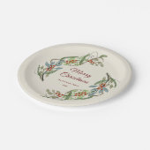 メリーエレガントクリスマスリースパーソナライズされた名 ペーパープレート (アングル)