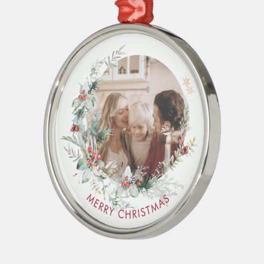 メリーエレガントクリスマスリース写真メタルガールズ メタルオーナメント (左)