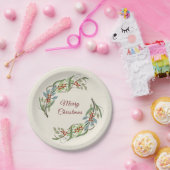 メリーエレガントクリスマスリース植物学 ペーパープレート (パーティー)