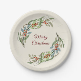 メリーエレガントクリスマスリース植物学 ペーパープレート