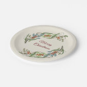 メリーエレガントクリスマスリース植物学 ペーパープレート (アングル)