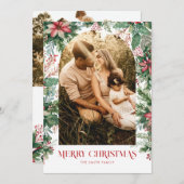 メリーエレガントクリスマス写真アーチフローラ シーズンカード (正面/裏面)