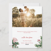 メリーエレガントクリスマス写真アーチフローラ シーズンカード (裏面)