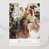 メリーエレガントクリスマス写真金ゴールド 箔シーズンカード (正面)
