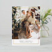 メリーエレガントクリスマス写真金ゴールド 箔シーズンカード (立ち正面)
