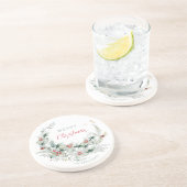 メリーエレガントクリスマス半リース水カラーコーア コースター (側面)