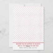 メリーエレガントクリスマス台本レッド水玉模様写真 シーズンカード (裏面)