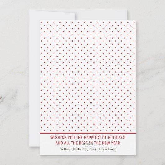 メリーエレガントクリスマス台本レッド水玉模様写真 シーズンカード (裏面)