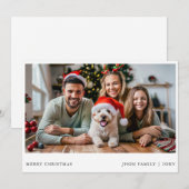 メリーエレガントクリスマス家族のポートレート写真 シーズンカード (正面/裏面)