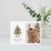 メリーエレガントクリスマス家族の年次報告写真 ポストカード (スタンド正面)