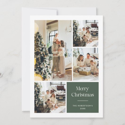 メリーエレガントクリスマス家族の数々の写真カード 招待状 (正面)