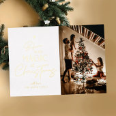 メリーエレガントクリスマス家族フォトフォイルカード 箔シーズンカード