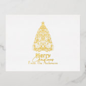 メリーエレガントクリスマス映画クリスマスツリー 箔シーズンポストカード (正面)